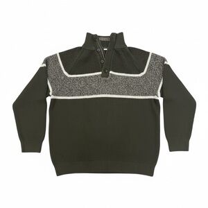 3/$25 Men's Dark Green and Gray Zip-Up Sweater